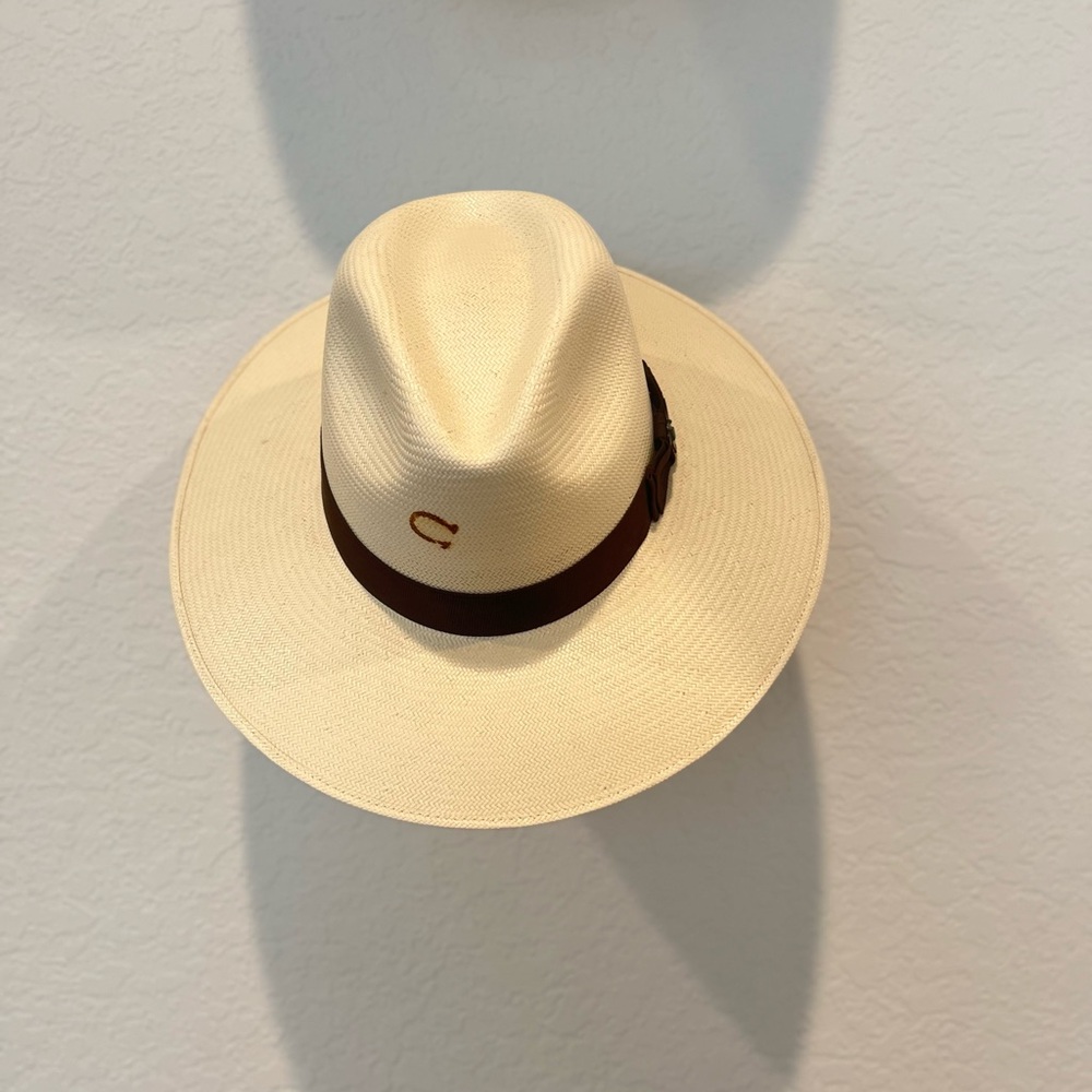 Medium Charlie horse Cream Hat with Brown Band